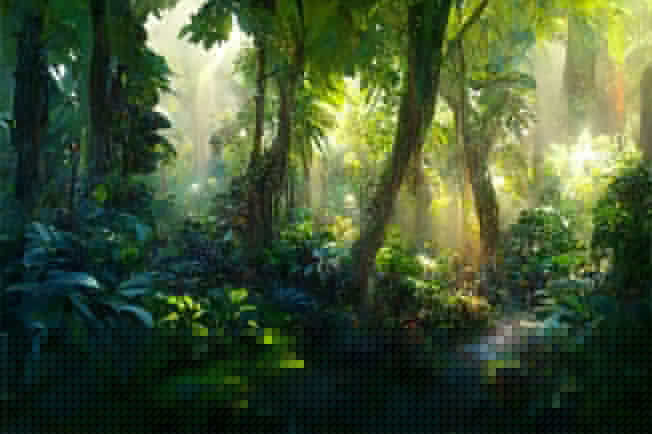 Fotomural vinilos bosque tropical a contraluz